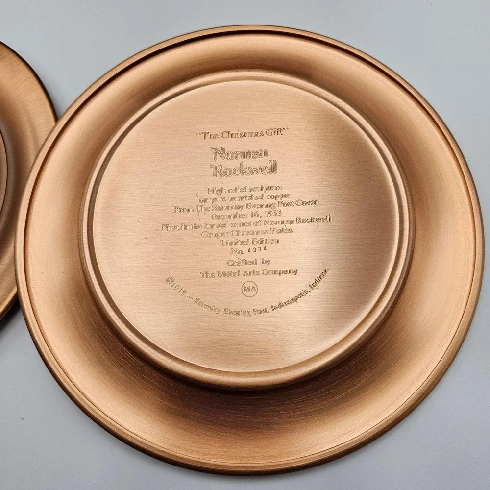 Norman Rockwell Memory Album‎ and Buttergirl Collector Plate Set Copper